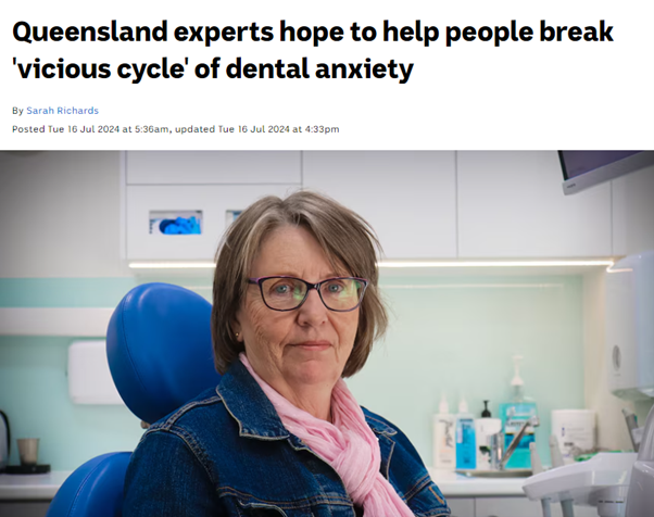 Newspaper photo of a woman seated in a dentists chair | Featured Image for the Chermside Dentist Home Page of Restore Dental.